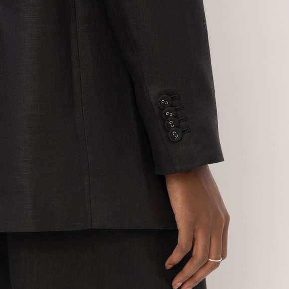 NWT Everlane Oversized Black Linen Blend Blazer Size 16 - Picture 4 of 16